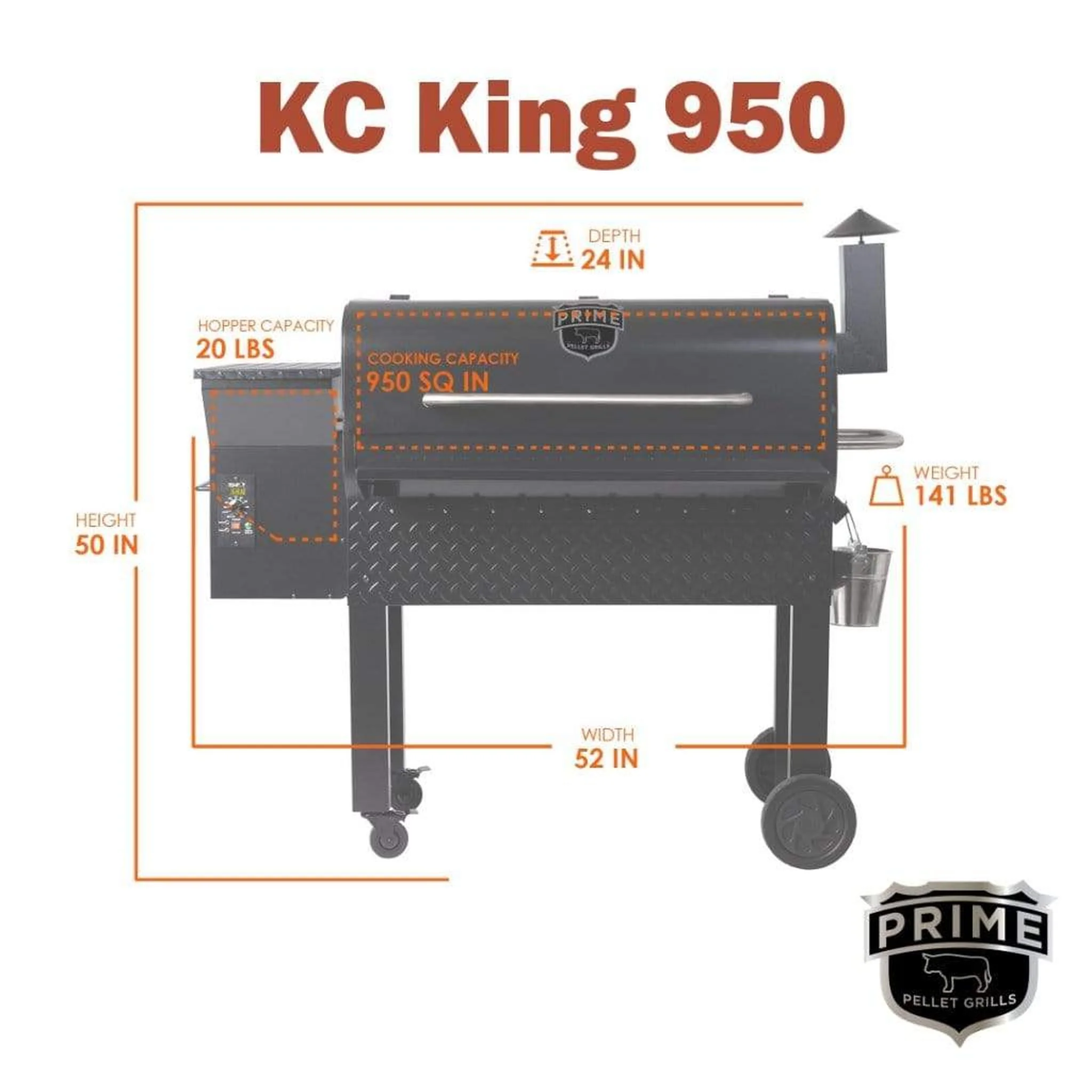 Prime Pellet Grills KC King 950 Electric Pellet Grill by Fire Sense - Image 47