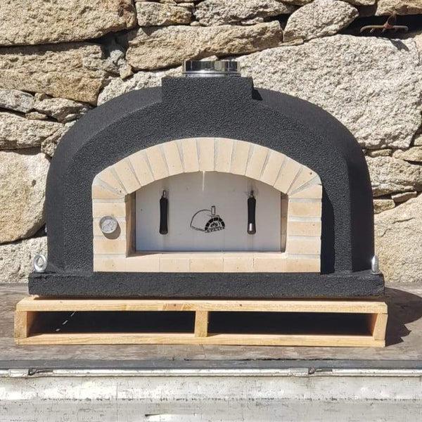 ProForno Mediterranean PRO 30" Native White Traditional Wood Fired Brick Pizza Oven with Stainless Steel Door - Image 3