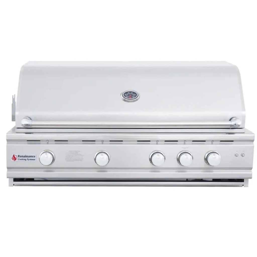 Renaissance Cutlass Pro Series 42" 5-Burner Built-In Liquid Propane Gas Grill with V-Shape Burner Covers