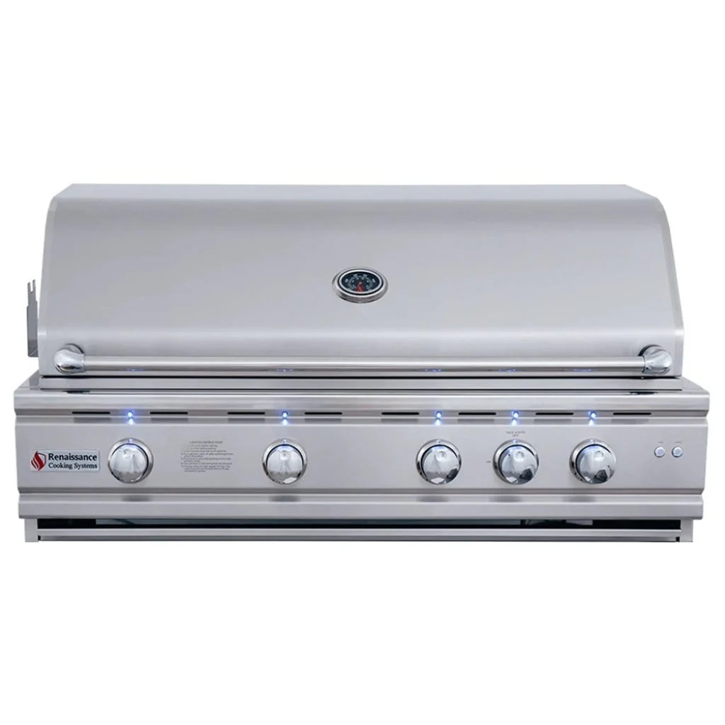 Renaissance Cutlass Pro Series 42" 5-Burner Built-In Liquid Propane Gas Grill with V-Shape Burner Covers - Image 2