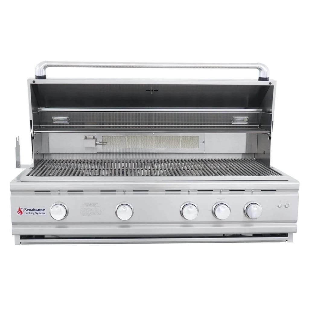 Renaissance Cutlass Pro Series 42" 5-Burner Built-In Liquid Propane Gas Grill with V-Shape Burner Covers - Image 3