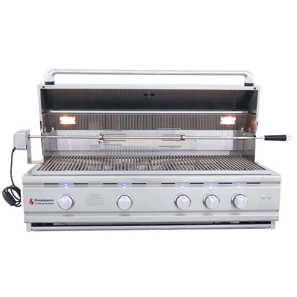 Renaissance Cutlass Pro Series 42" 5-Burner Built-In Liquid Propane Gas Grill with V-Shape Burner Covers - Image 4