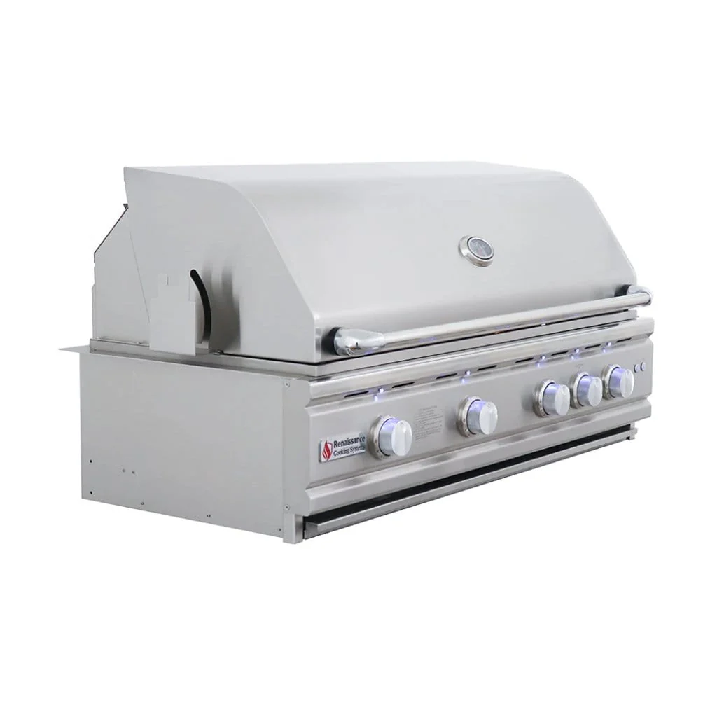 Renaissance Cutlass Pro Series 42" 5-Burner Built-In Liquid Propane Gas Grill with V-Shape Burner Covers - Image 6