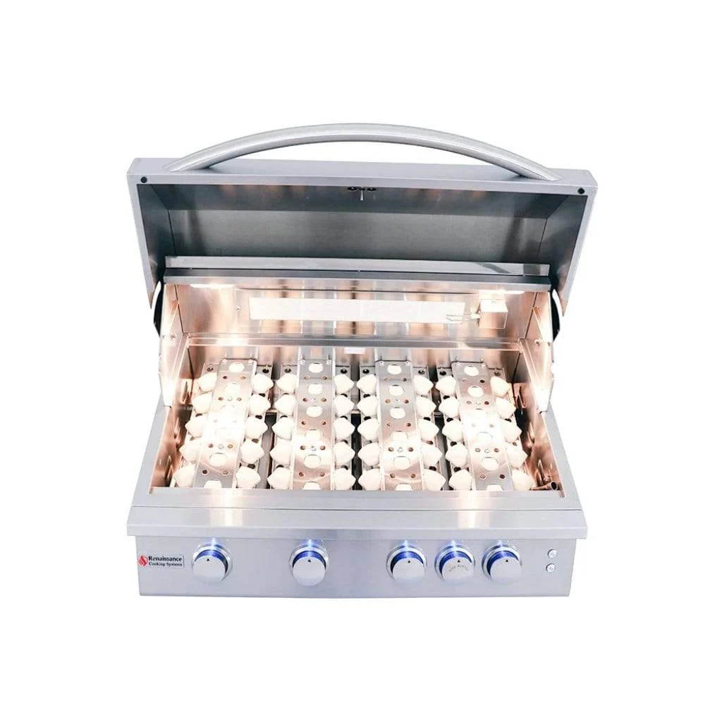 Renaissance Premier L Series 32" 5-Burner Freestanding Liquid Propane Gas Grill With LED Lights - Image 8
