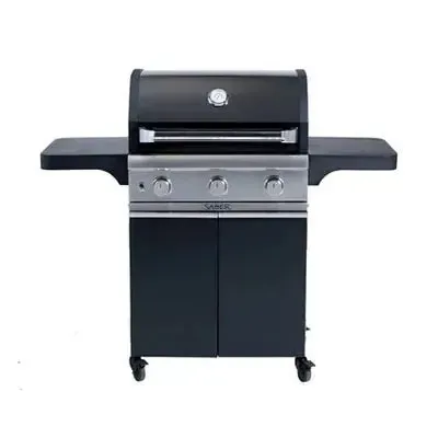 Saber Cast Black 3-Burner Freestanding Gas Grill - Image 2