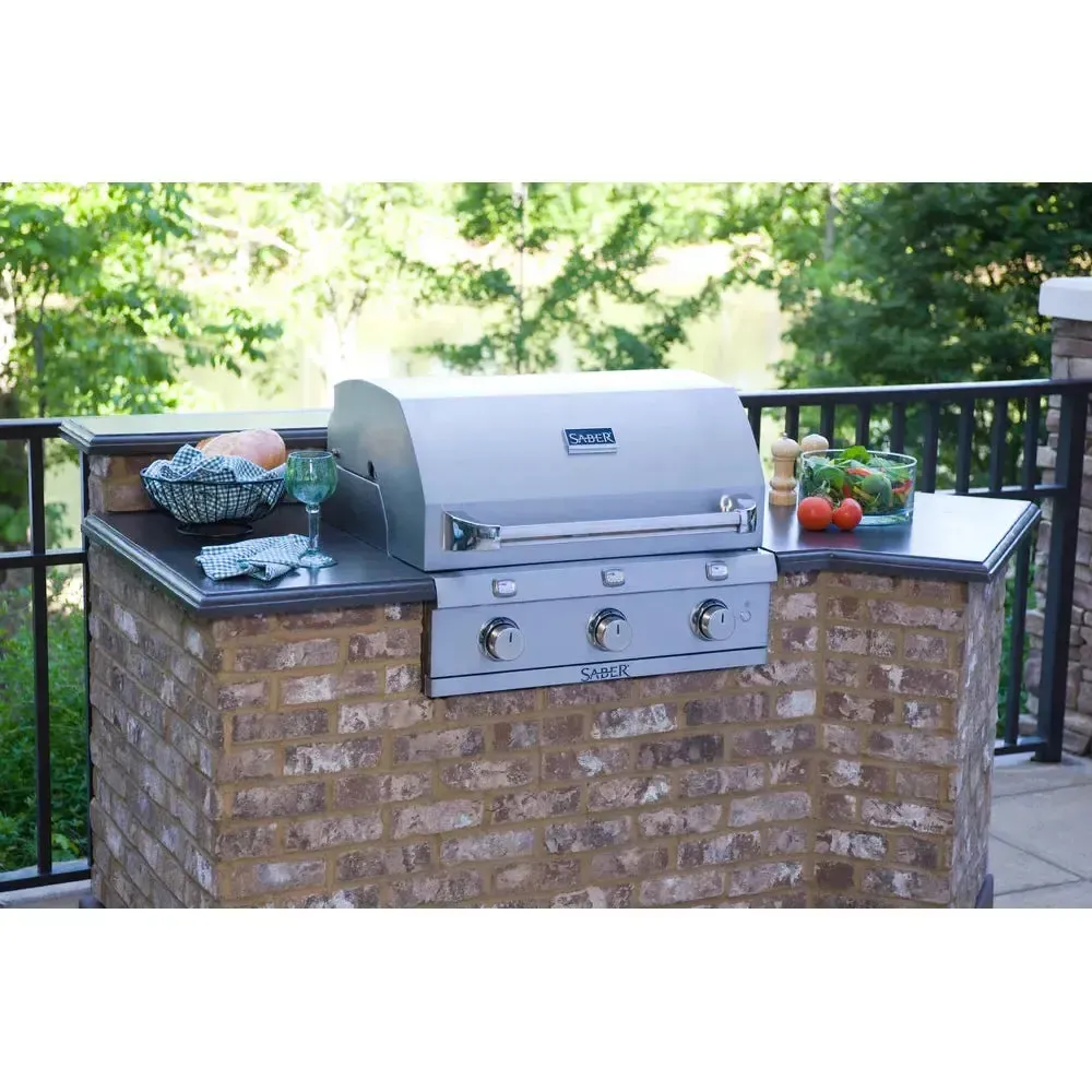 Saber Stainless 3-Burner Built-In Natural Gas Grill - Image 4