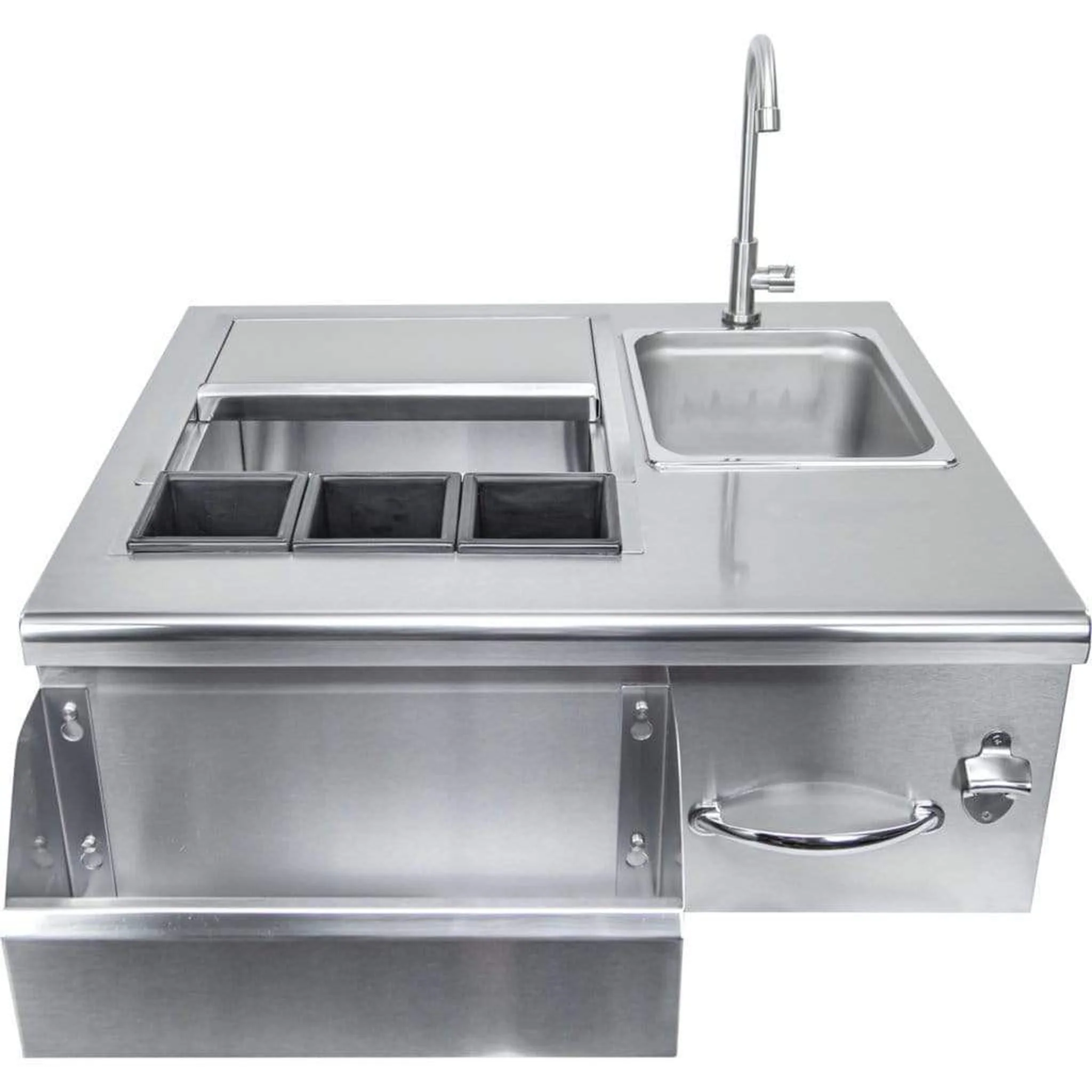 Sole Gourmet 30" Stainless Steel Bartender Sink And Cooler for Built-In BBQ Islands - Image 3