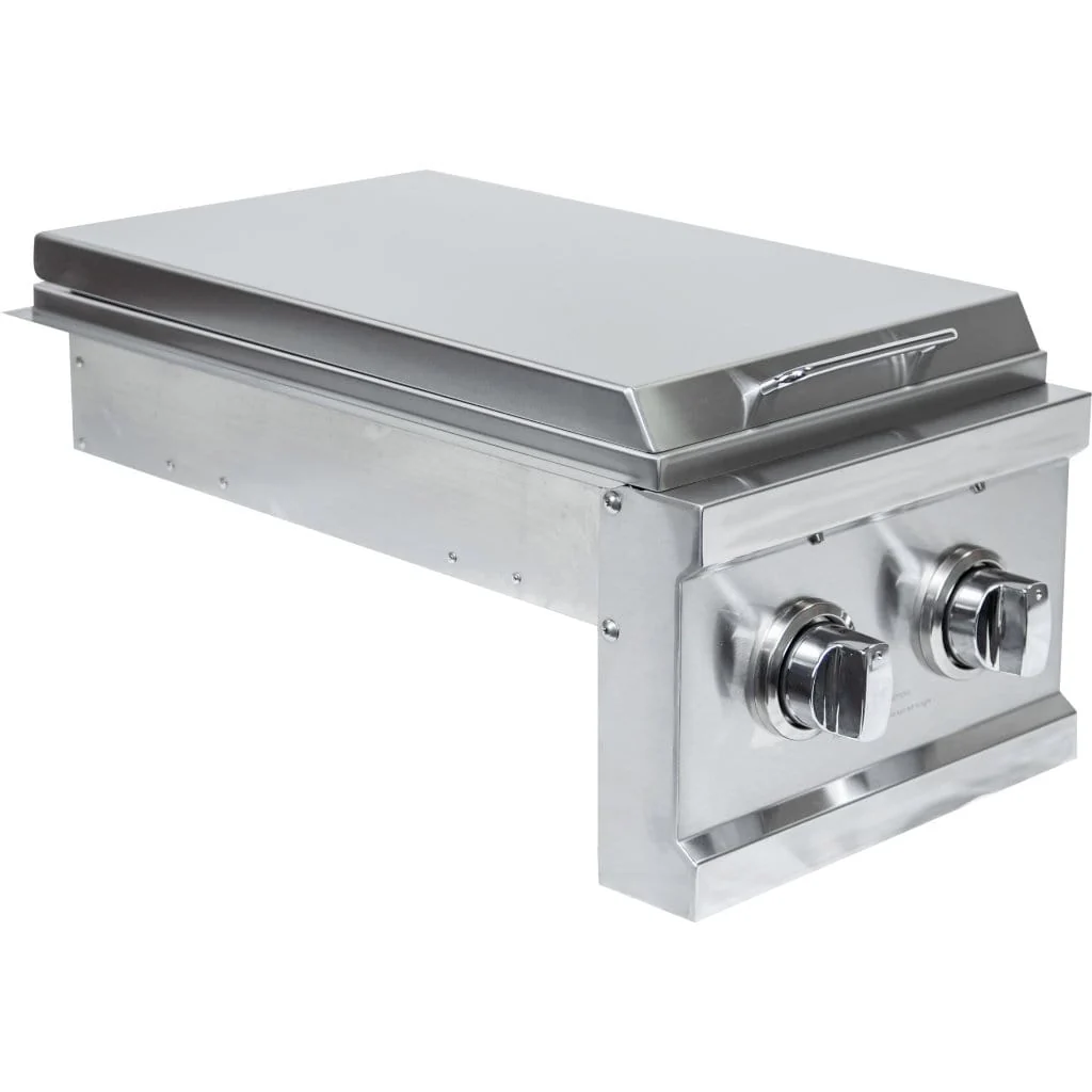 Sole Gourmet 13" Built-In Liquid Propane Gas Double Side Burner With White LED Lights