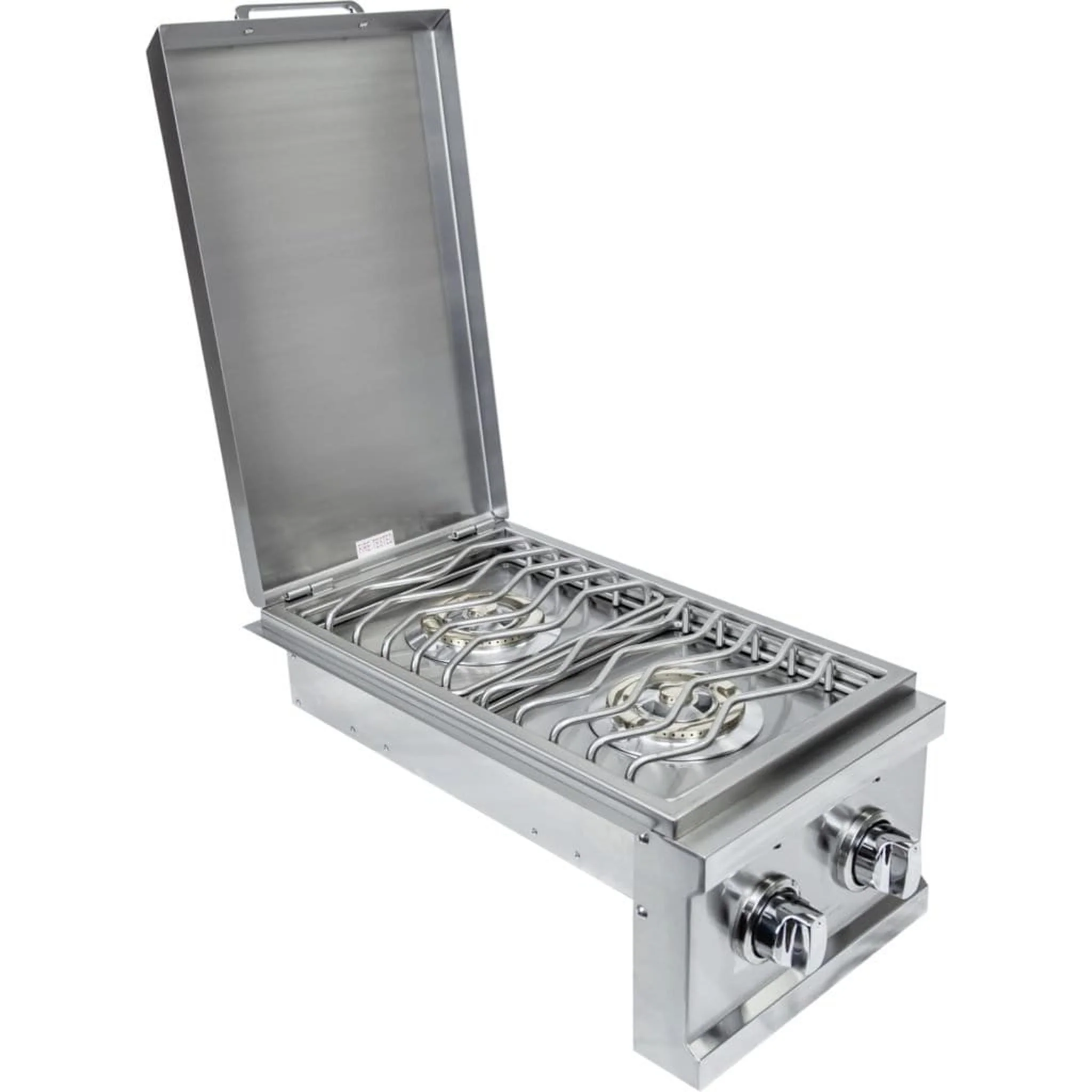 Sole Gourmet 13" Built-In Natural Gas Double Side Burner With White LED Lights - Image 4