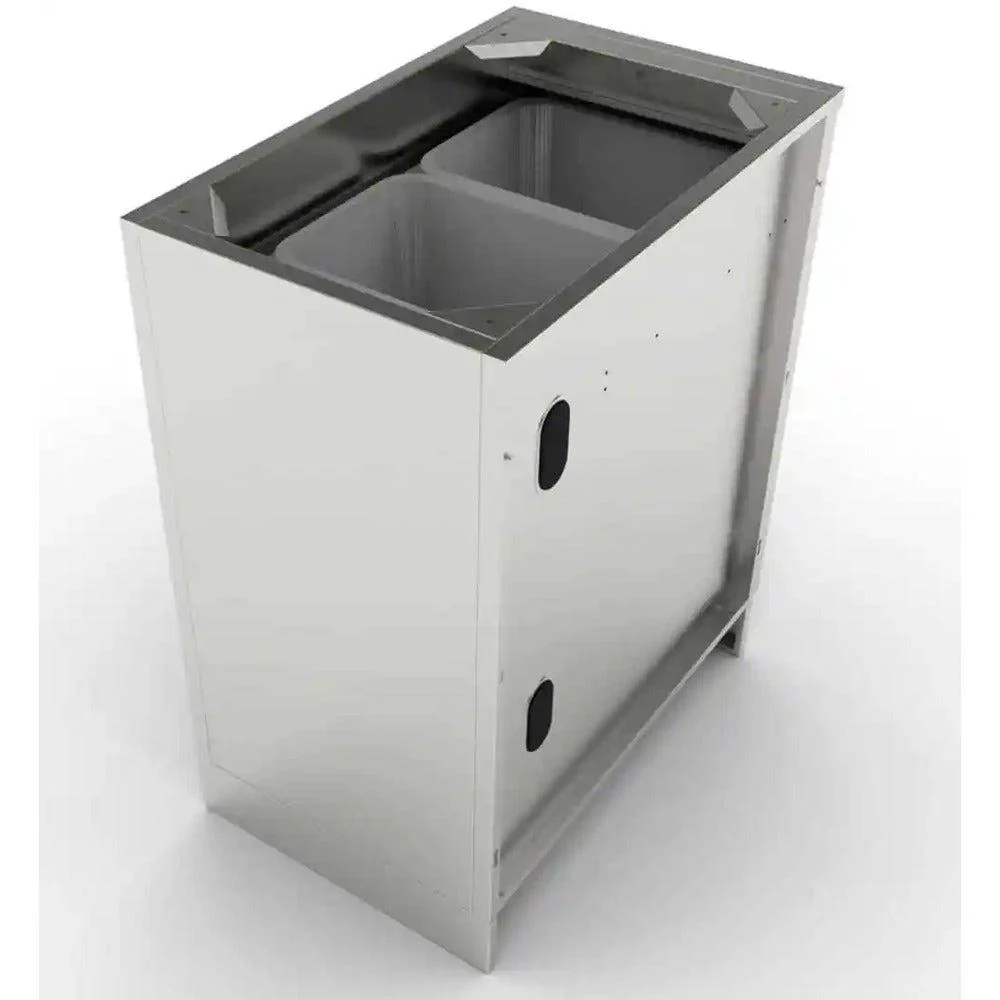 Sunstone 18" Stainless Steel Trash Drawer Cabinet w/Two Top Loading Bins - Image 2