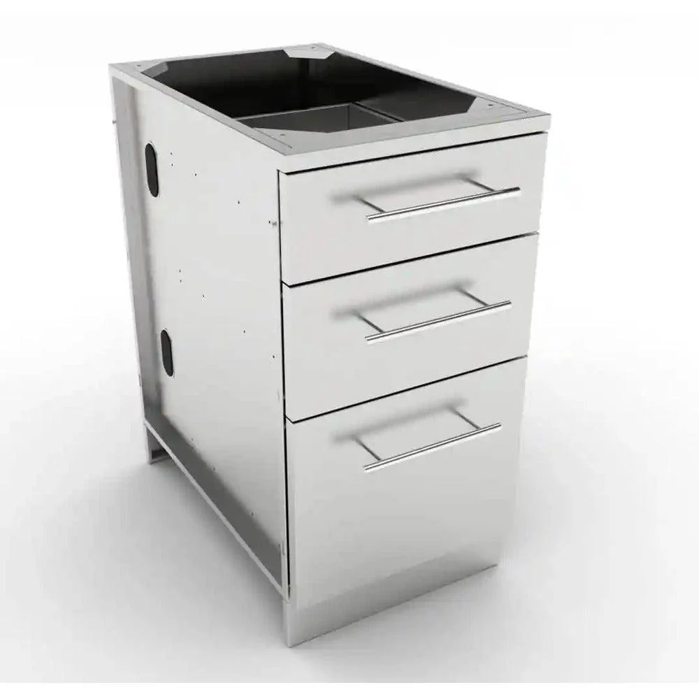 Sunstone 18" Stainless Steel Triple Drawer Base Cabinet - Image 2