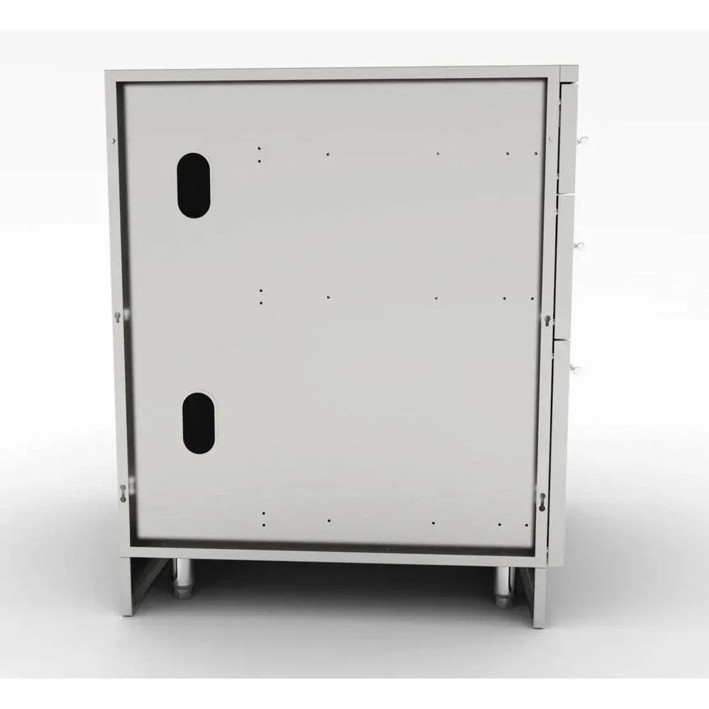 Sunstone 30" Stainless Steel Large Triple Drawer Base Cabinet - Image 4
