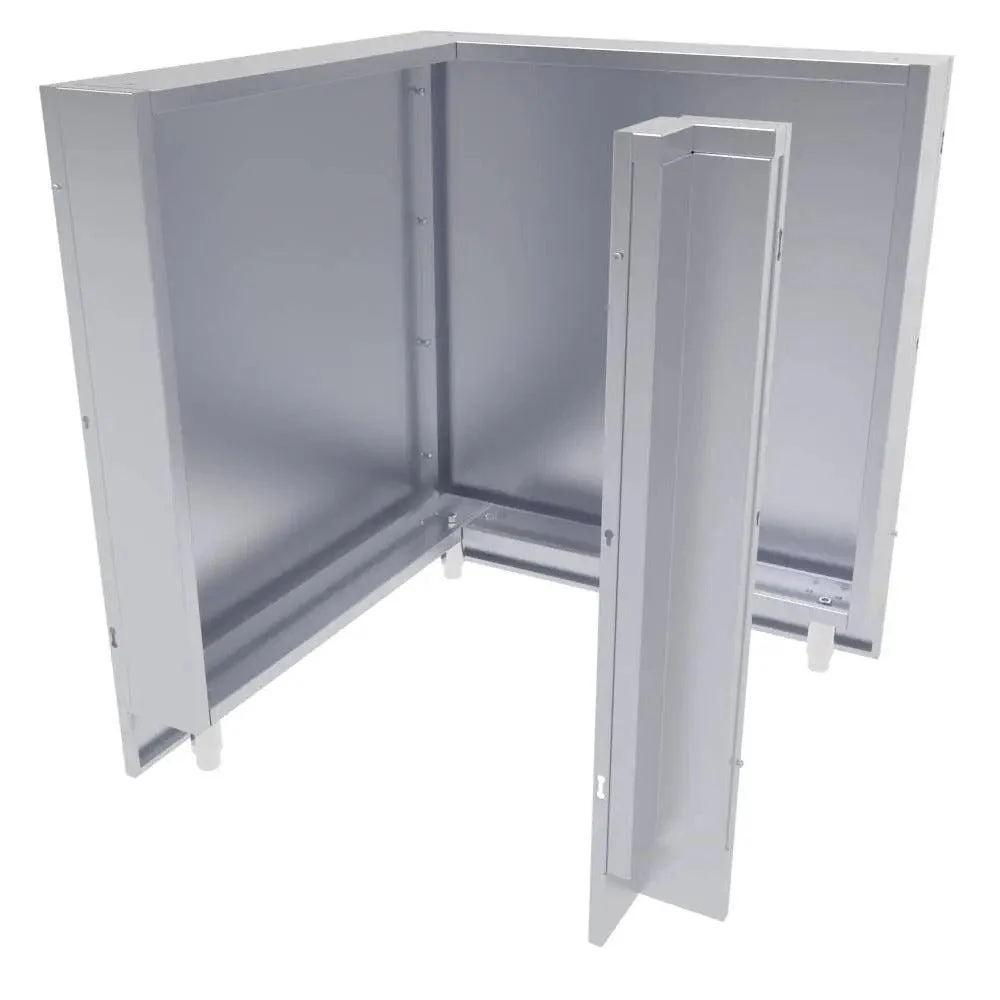 Sunstone 31" x 31" 90 Degree Stainless Steel Back Panel Corner Cabinet Package - Image 3