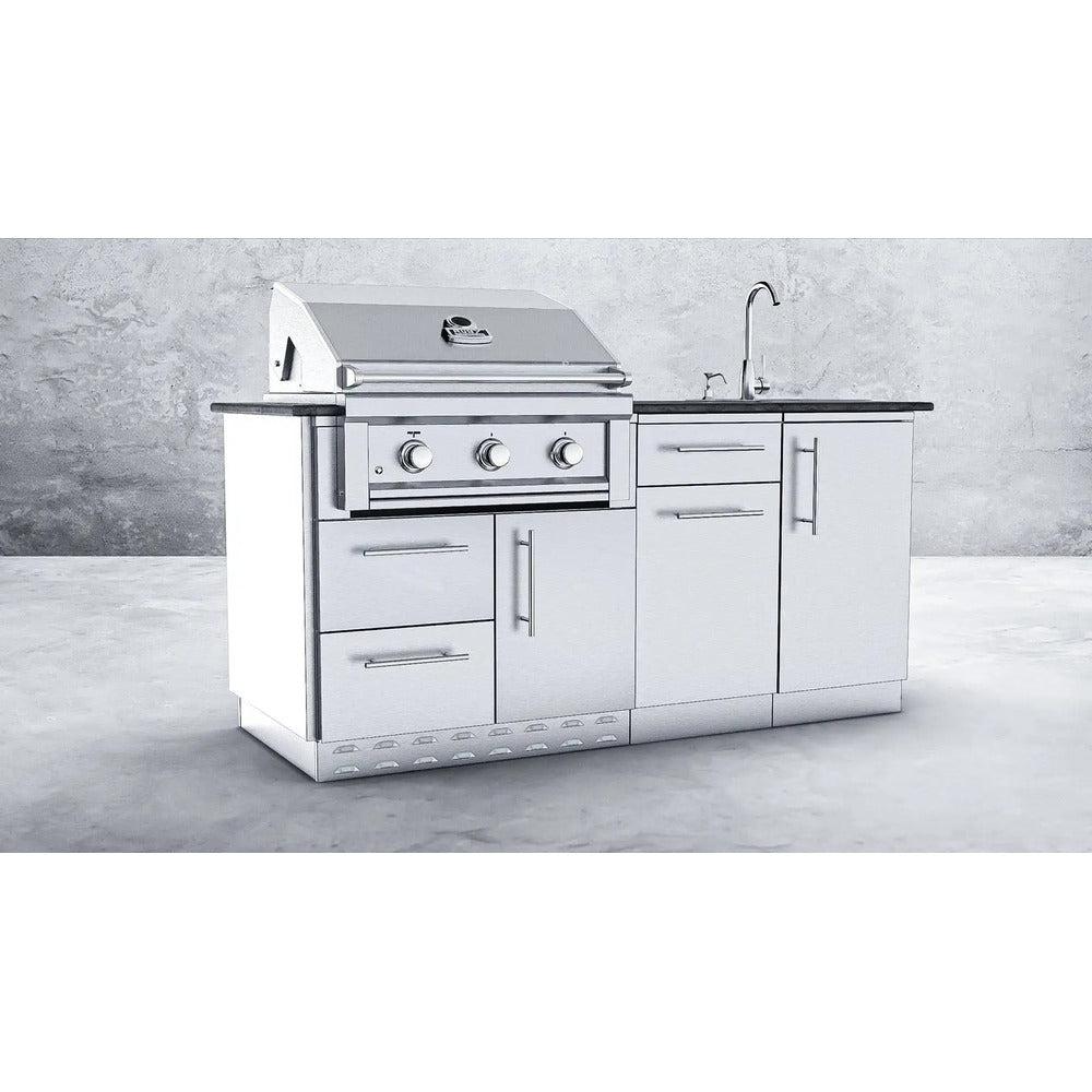 Sunstone Caprice 6ft Stainless Steel Grill & Bar Sink Outdoor Island Package