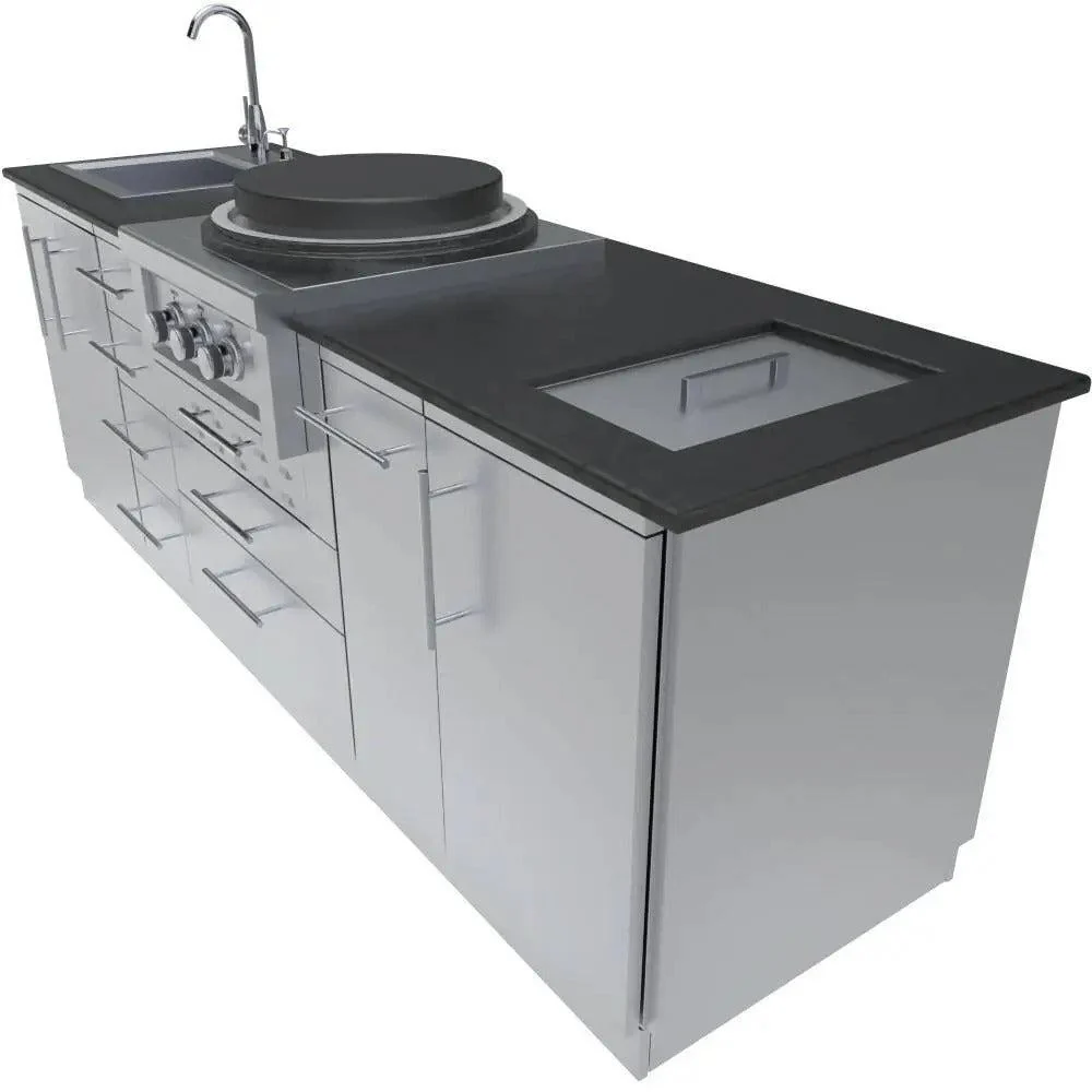 Sunstone Mongo 8ft Stainless Steel Mongolian Style Outdoor Kitchen Package - Image 2