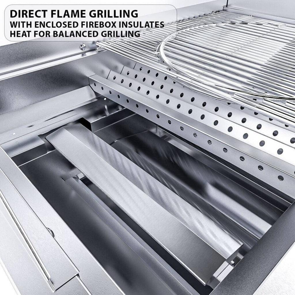 Sunstone Ruby Series 36" 4-Burner Pro-Sear Stainless Steel Drop-In Natural Gas Gas Grill with LED Lights - Image 4