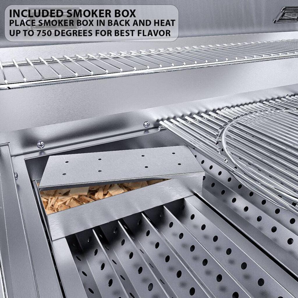 Sunstone Ruby Series 36" 4-Burner Pro-Sear Stainless Steel Drop-In Propane Gas Grill with LED Lights - Image 6