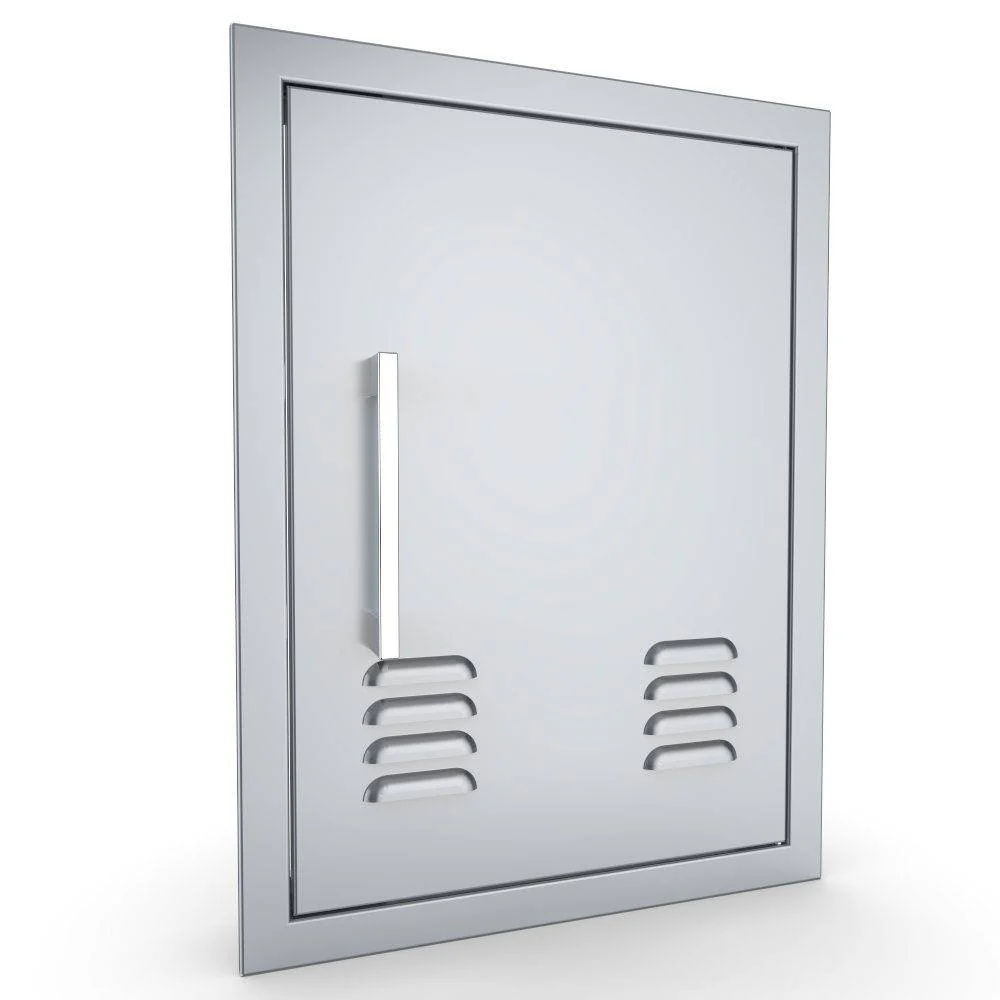 Sunstone Signature Series 14" x 20" Stainless Steel Beveled Frame Left Swing Vertical Vented Door - Image 3