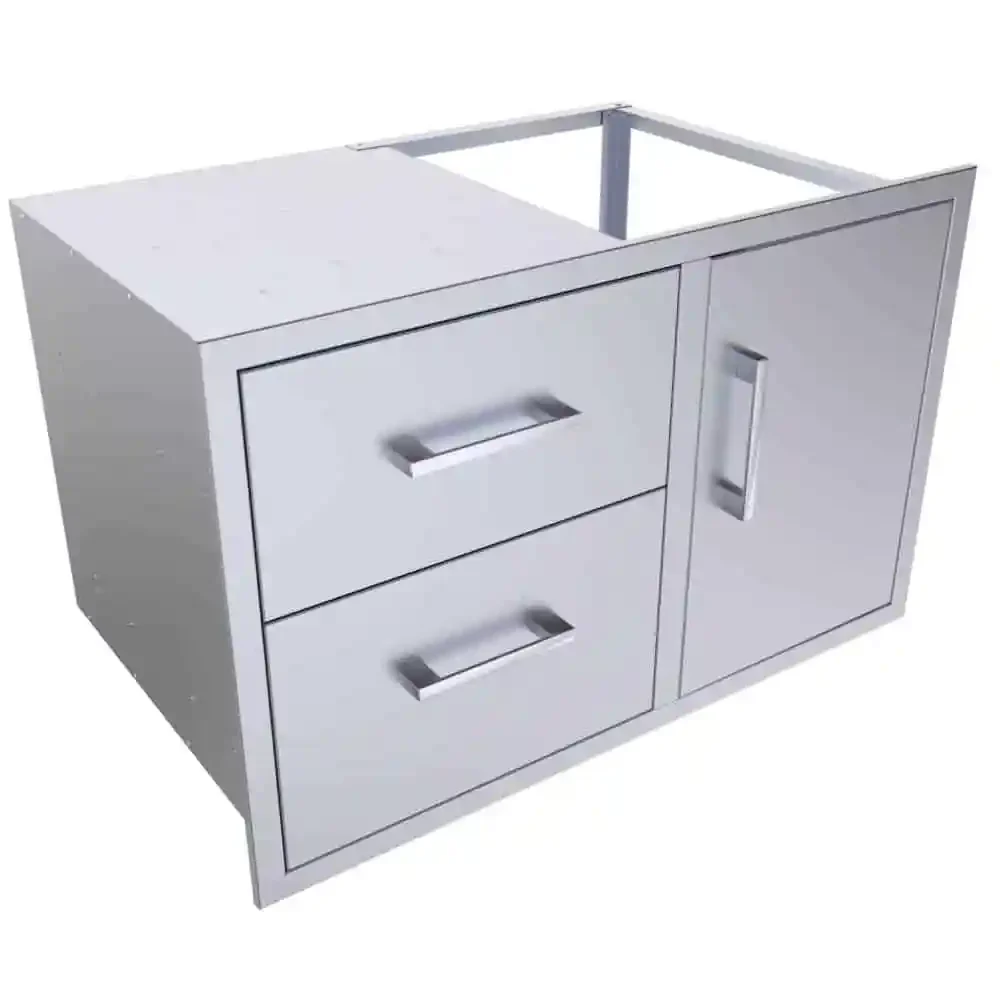 Sunstone Signature Series 36" Stainless Steel Beveled Style Double Drawer and Door Combo - Image 2
