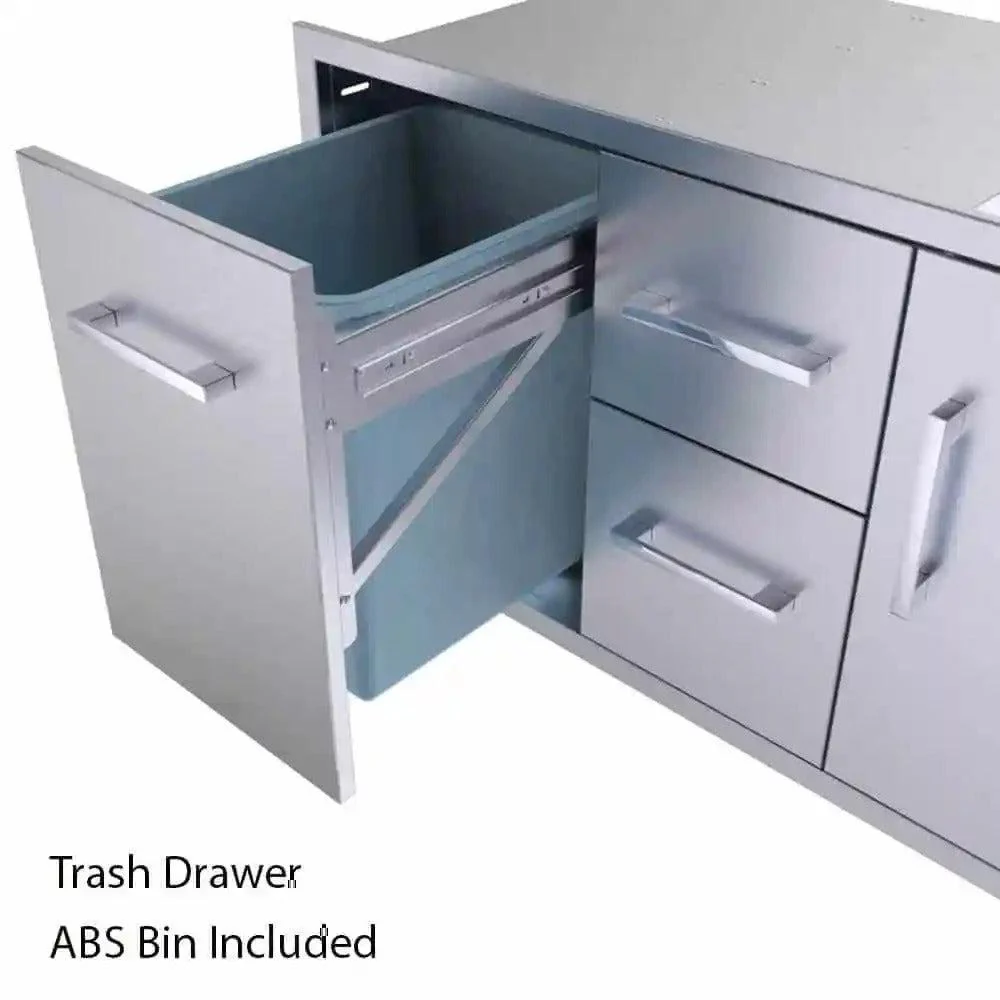 Sunstone Signature Series 42" Stainless Steel Beveled Style Double Drawer and Door Combo - Image 3