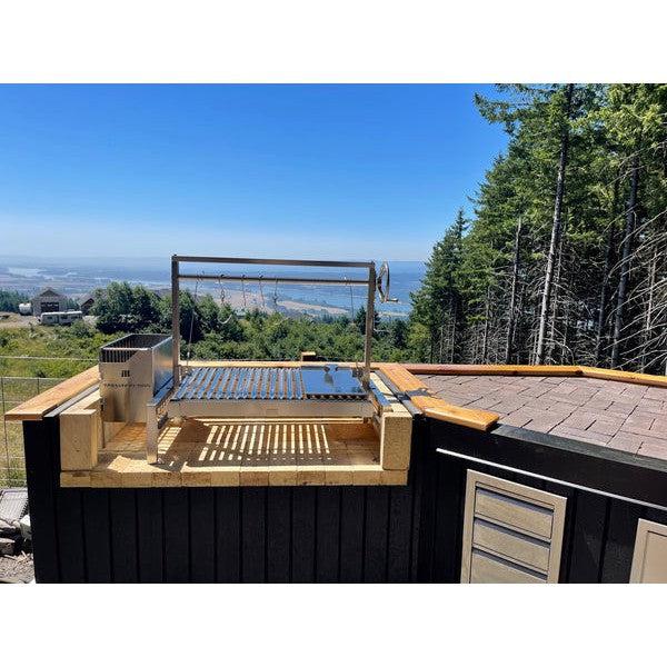 Tagwood BBQ Argentine Santa Maria BBQ09SS 40" Insert Style Stainless Steel Wood Fire and Charcoal Gaucho Grill With Firebricks, V-Shape Grate and Extended Right Sided Height Adjustable System - Image 24