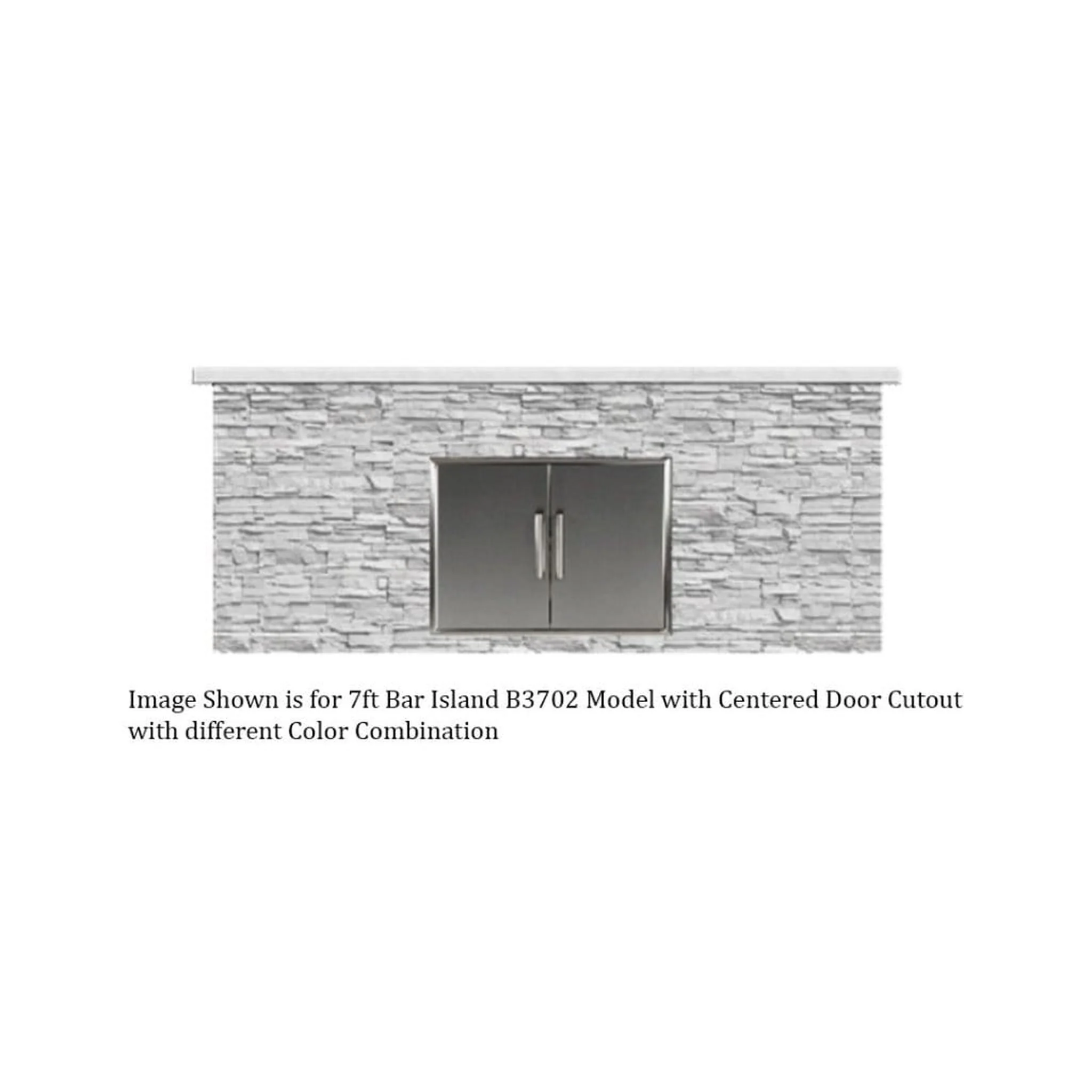 Tru Innovative 7ft B37021303C Bar Island with Countertop Overhang Cut - Image 2