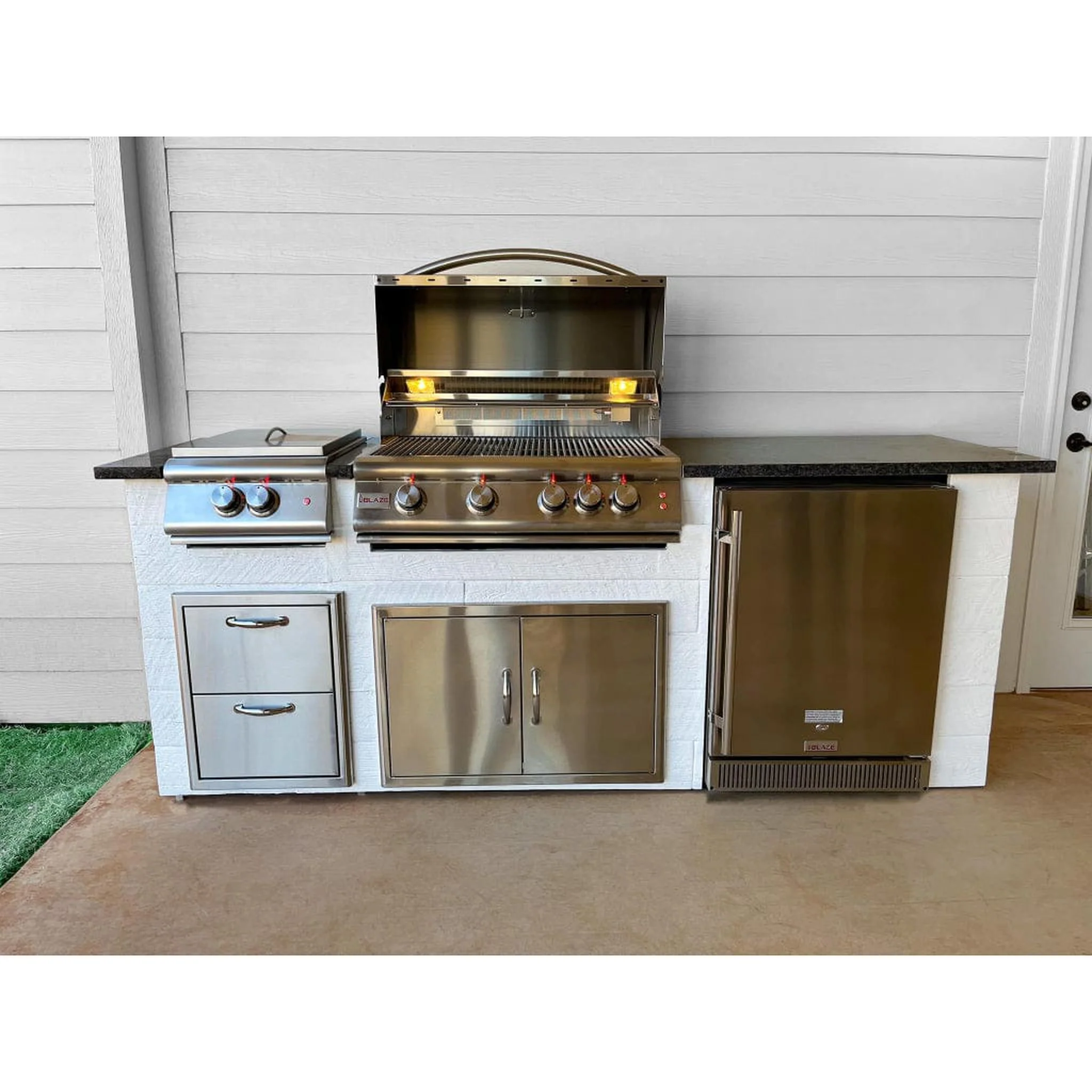 Tru Innovative 8ft PB28011302C PRO Grill Island with Countertop Overhang Cut