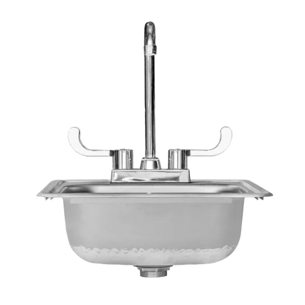 TrueFlame 15" x 15" Stainless Steel Drop-In Sink - Image 4