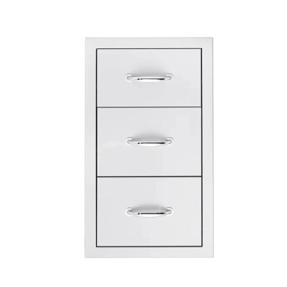 TrueFlame 17" Stainless Steel Triple Vertical Drawer