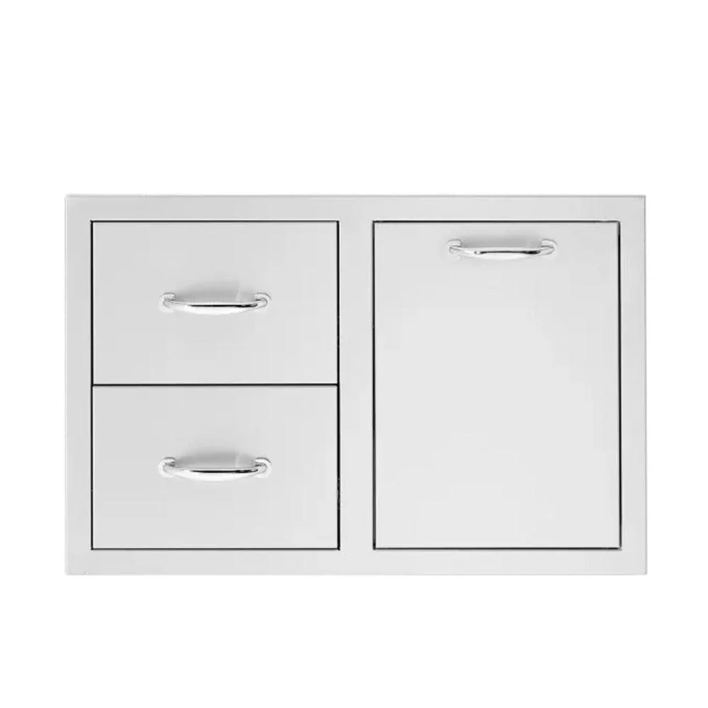 TrueFlame 33" Stainless Steel 2-Drawers and Access Door Combo - Image 2