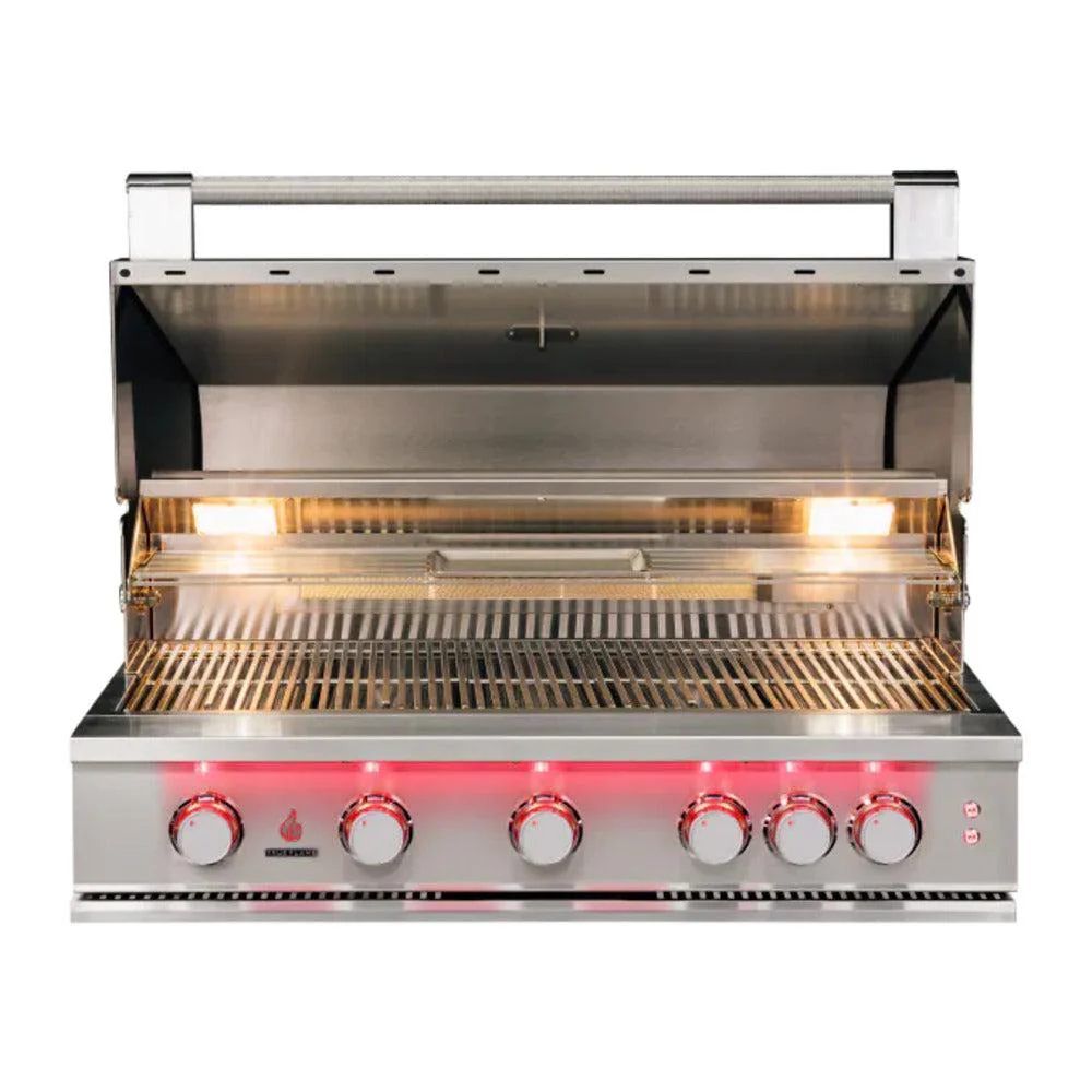 TrueFlame 40" Stainless Steel 5-Burner Built-In Natural Gas Grill - Image 2