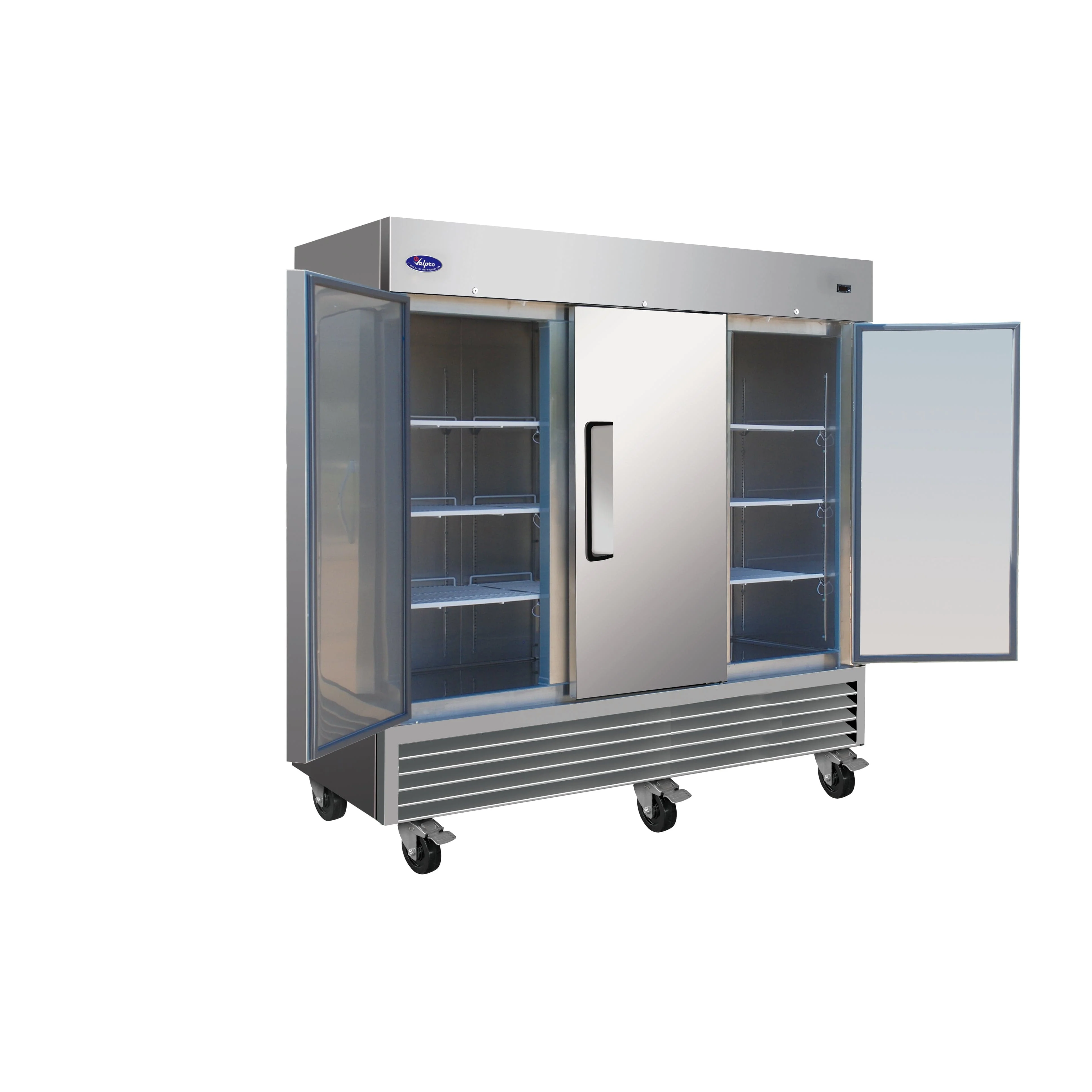 Valpro 72 cu.ft. Stainless Steel Reach-In Solid 3-Door Freezer - Image 2