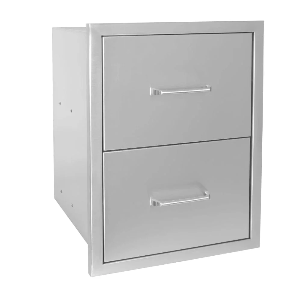 Wildfire 16" x 22" Stainless Steel Outdoor Double Door - Image 2