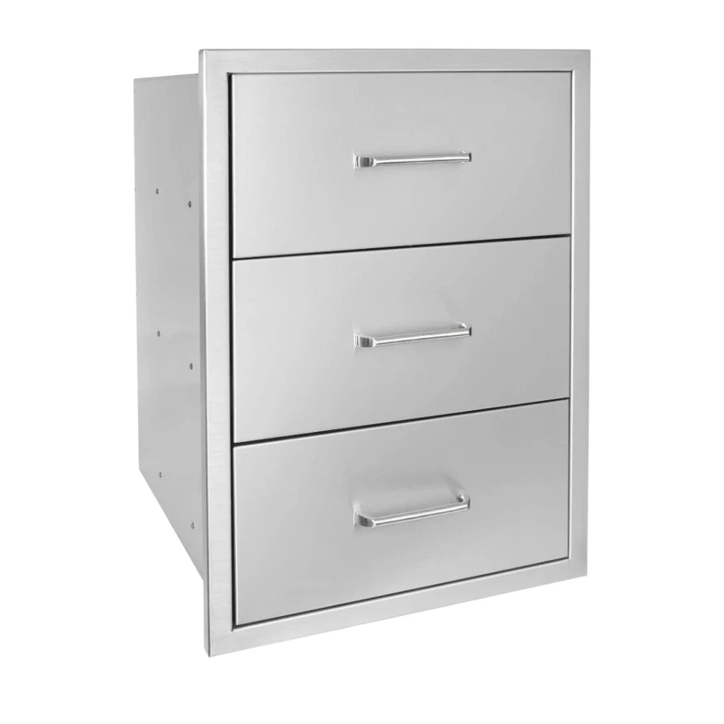 Wildfire 19" x 26" Stainless Steel Outdoor Triple Drawer - Image 2